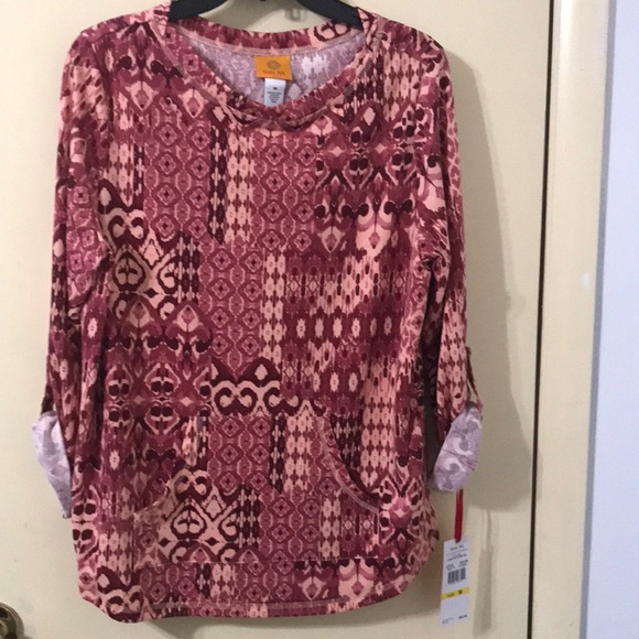NWT Ruby Rd Comfort Zone Abstract Patchwork Printed woman pullover blouses. Sz M - Picture 3 of 11
